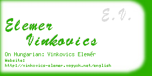 elemer vinkovics business card
