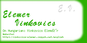 elemer vinkovics business card